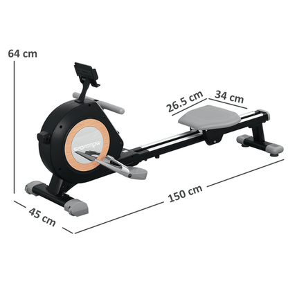 SPORTNOW 16-Level Magnetic Rowing Machine with LCD Display - Fitness Max