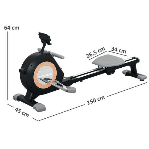 SPORTNOW 16-Level Magnetic Rowing Machine with LCD Display - Fitness Max