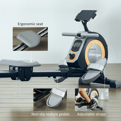 SPORTNOW 16-Level Magnetic Rowing Machine with LCD Display - Fitness Max