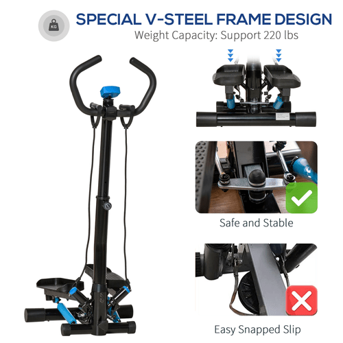 HOMCOM Twist Stepper Machine for Home Aerobic Exercise - Fitness Max