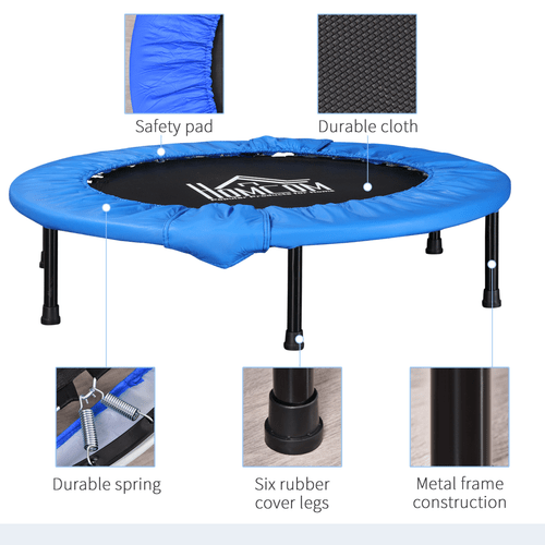 Foldable Mini Fitness Trampoline, Blue HOMCOM - Fitness Max