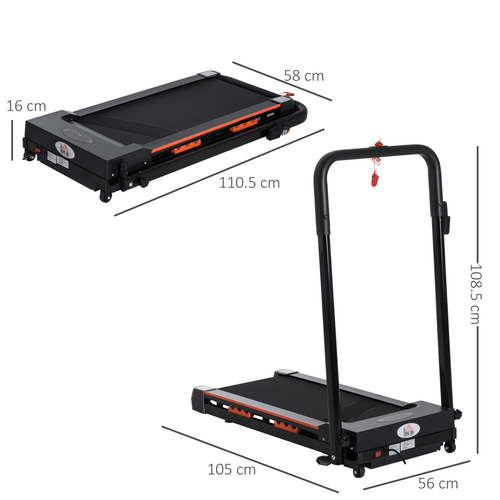 HOMCOM Folding Motorised Treadmill for Walking with Remote Control - Fitness Max