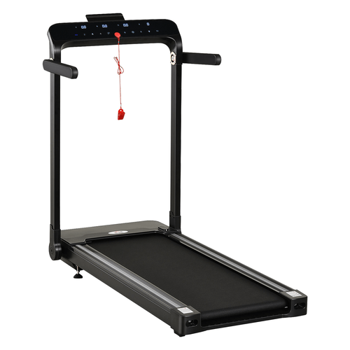 1.85HP Foldable Electric Treadmill with Safety Lock and LED Screen in Black - Fitness Max