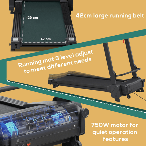 2.5HP Motorised Treadmill with MP3 & USB Player, 5 Preset Programs - Fitness Max