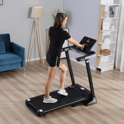 500W Motorised Treadmill, 1-12km/h, Folding Frame, Wheels, Preset Programs by HOMCOM. - Fitness Max