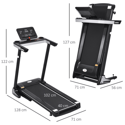 500W Motorised Treadmill, 1-12km/h, Folding Frame, Wheels, Preset Programs by HOMCOM. - Fitness Max