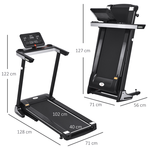 500W Motorised Treadmill, 1-12km/h, Folding Frame, Wheels, Preset Programs by HOMCOM. - Fitness Max