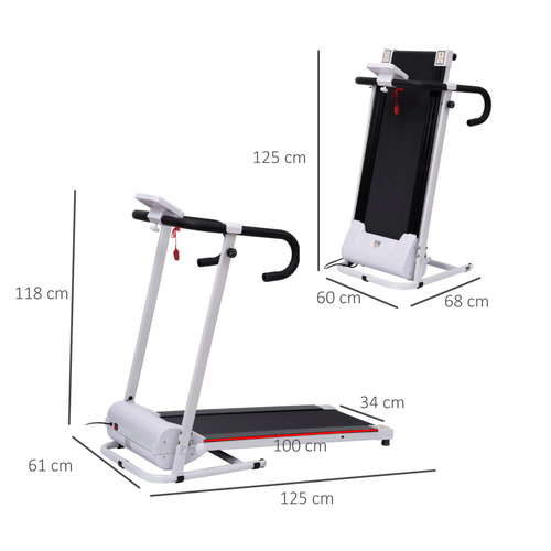 Foldable Treadmill for Home Running Fitness with Safety Stopper by HOMCOM - Fitness Max