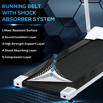 Foldable Treadmill for Home Running Fitness with Safety Stopper by HOMCOM - Fitness Max