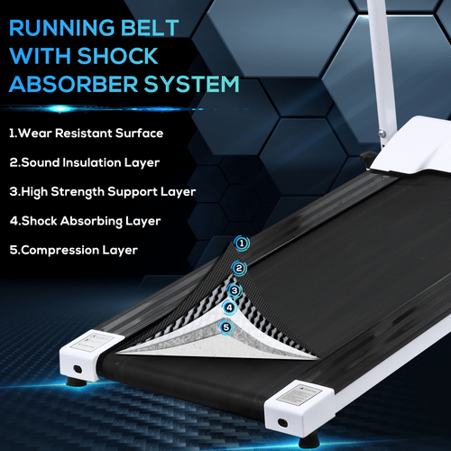 Foldable Treadmill for Home Running Fitness with Safety Stopper by HOMCOM - Fitness Max