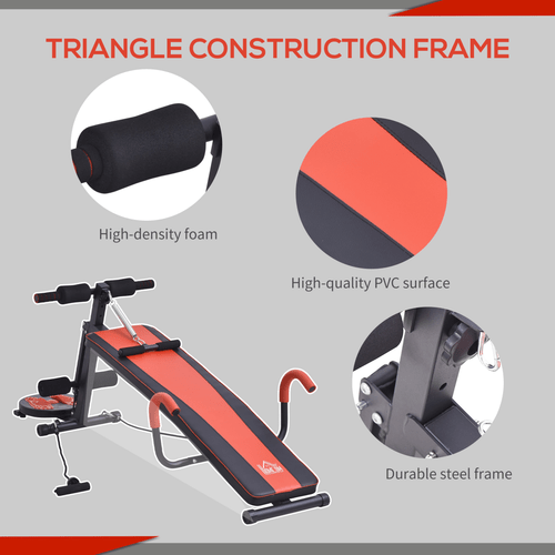 Adjustable Sit-Up Bench with Twist Disc for Versatile Home Gym Workouts - Fitness Max