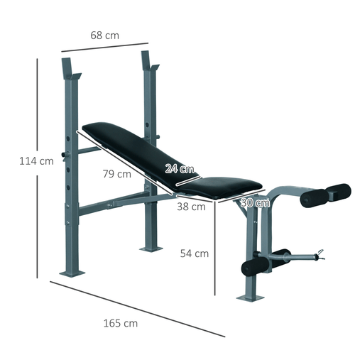 Adjustable Weight Bench for Chest, Leg, and Abs Training by HOMCOM. - Fitness Max