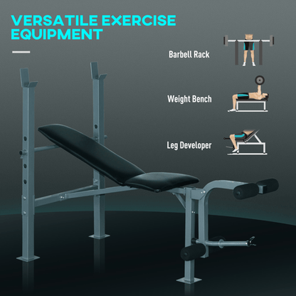 Adjustable Weight Bench for Chest, Leg, and Abs Training by HOMCOM. - Fitness Max