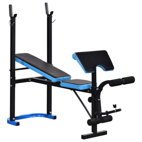 Adjustable Weight Bench with Leg Developer and Barbell Rack for Home Gym - Fitness Max