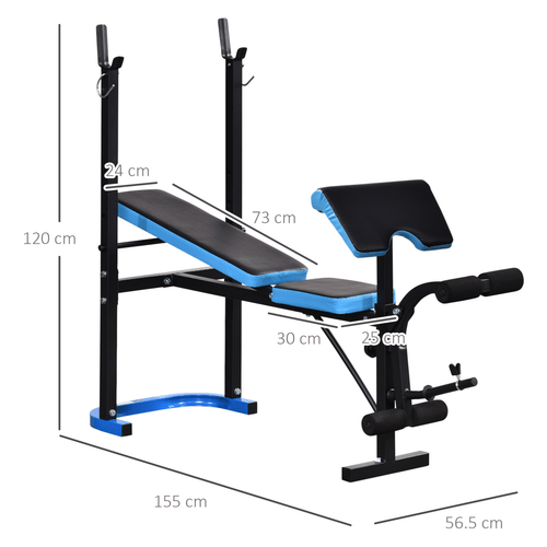 Adjustable Weight Bench with Leg Developer and Barbell Rack for Home Gym - Fitness Max