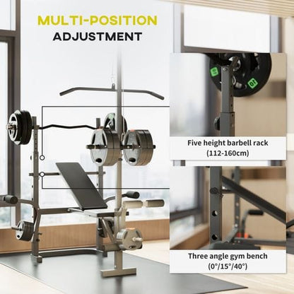 Workout Bench SPORTNOW Weight Bench & Press Rack: Enhance