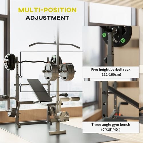 Workout Bench SPORTNOW Weight Bench & Press Rack: Enhance