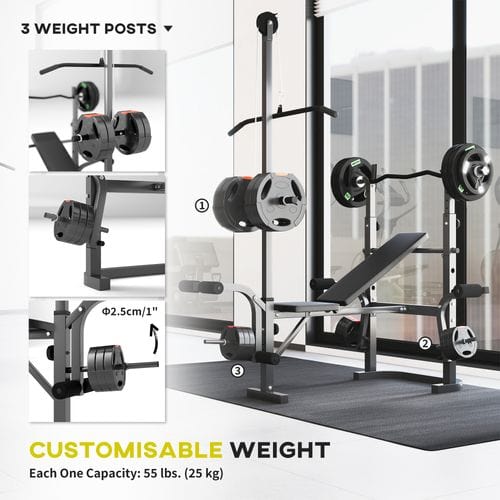 Workout Bench SPORTNOW Weight Bench & Press Rack: Enhance
