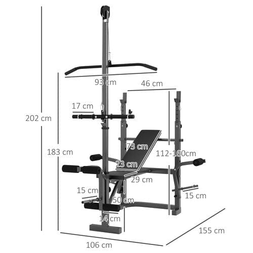 Workout Bench SPORTNOW Weight Bench & Press Rack: Enhance
