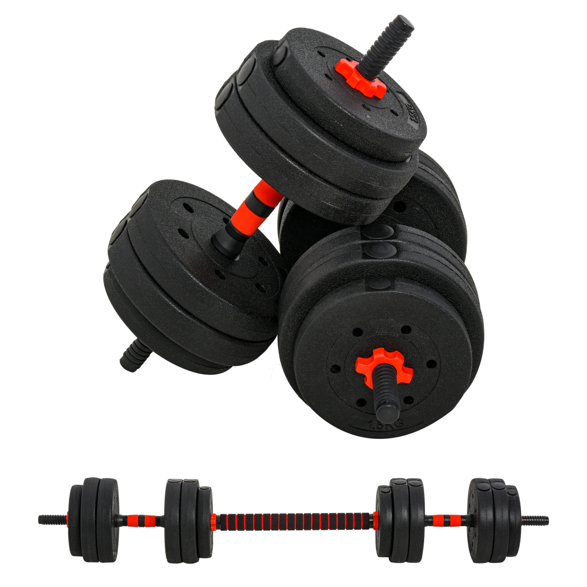 25kg 2-in-1 Adjustable Barbell & Dumbbell Weight Set for Home Fitness