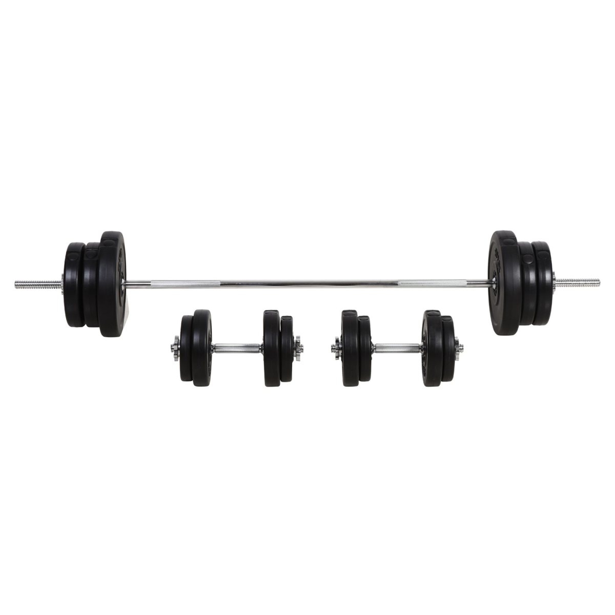 HOMCOM 65kg Adjustable Dumbbell & Barbell Set