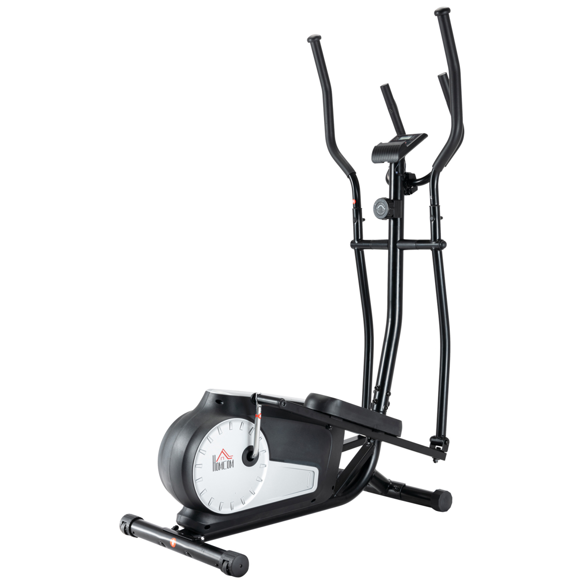 HOMCOM Adjustable Elliptical Cross Trainer with LCD Monitor & Easy-Glide Wheels