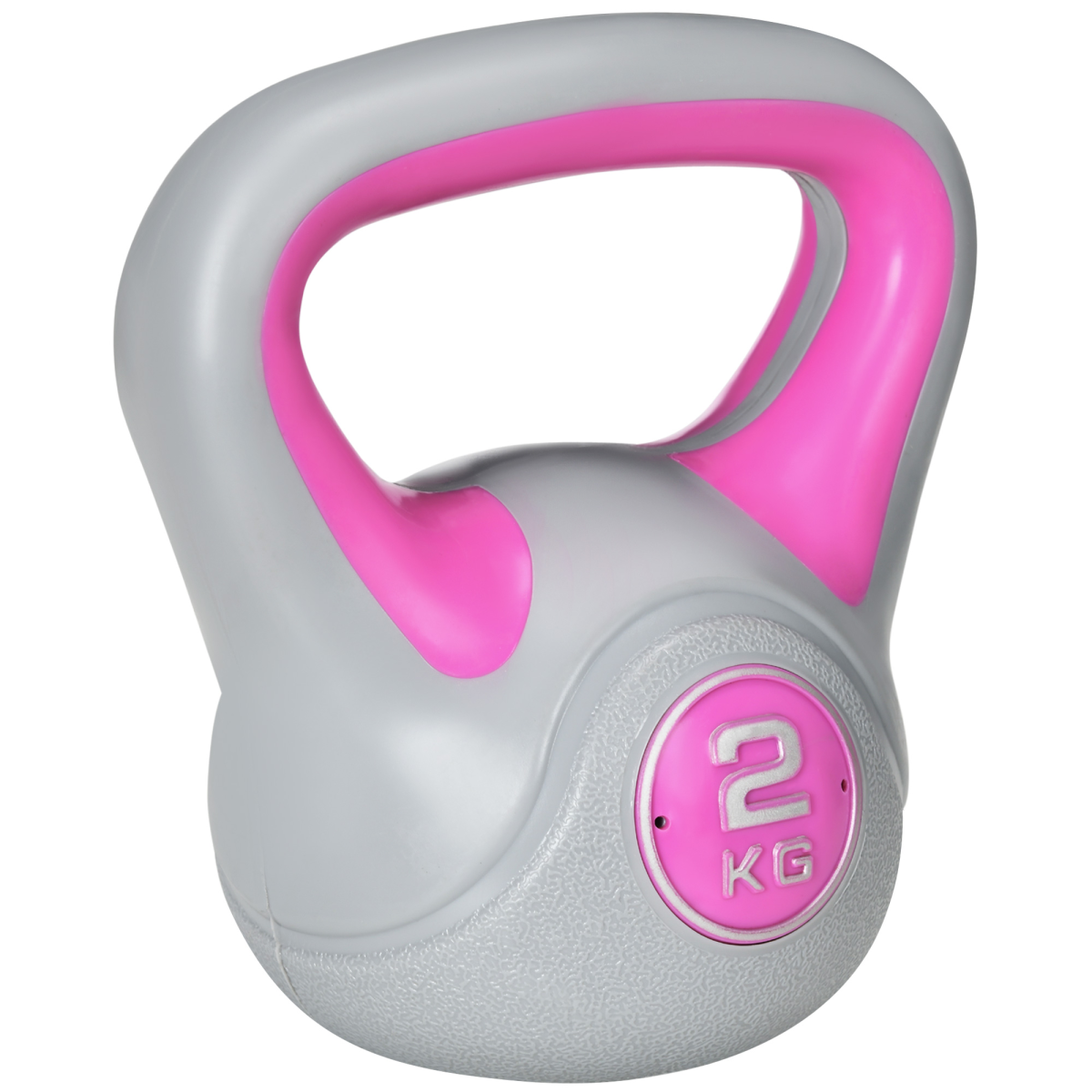 SPORTNOW 2kg Pink & Grey Kettlebell