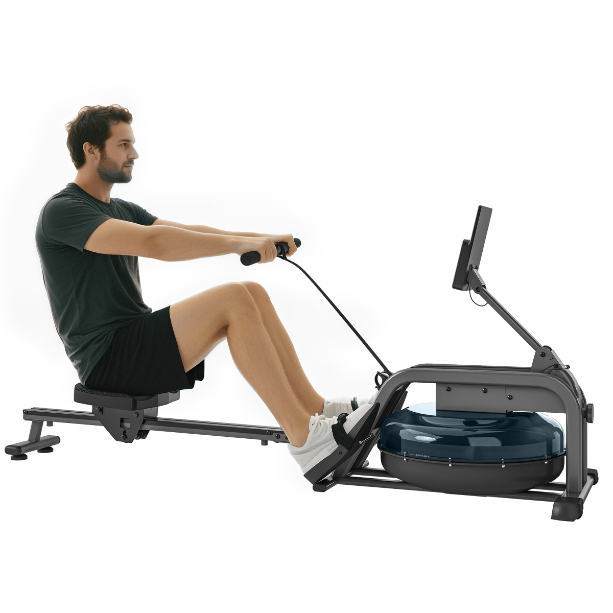 Rowing Machine SPORTNOW Compact Water Rowing Machine - Adjustable Resistance