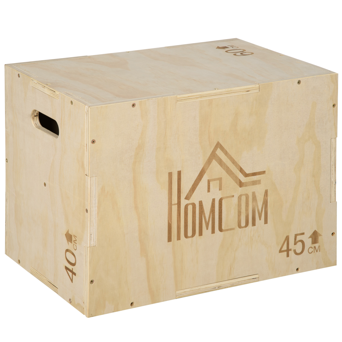 HOMCOM Adjustable 3-in-1 Wooden Plyo Box