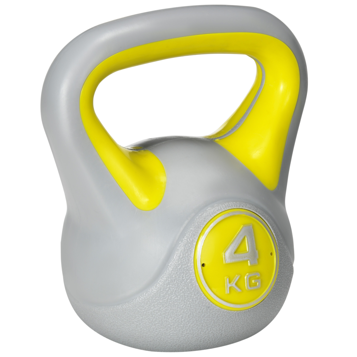 SPORTNOW 4kg Kettlebell - Yellow & Grey