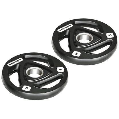 Free weights Olympic Weight Plates Set, 2 x 5kg Tri-Grip