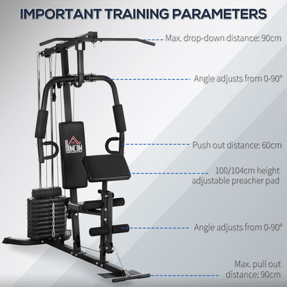 Multi Gym Versatile Home Gym Machine with 45kg Weight Stack