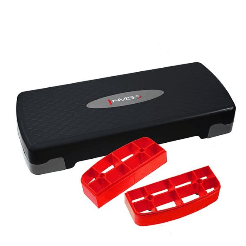 Adjustable HMS AS003 Aerobic Step: Durable, Lightweight Black/Gray/Red - Fitness Max