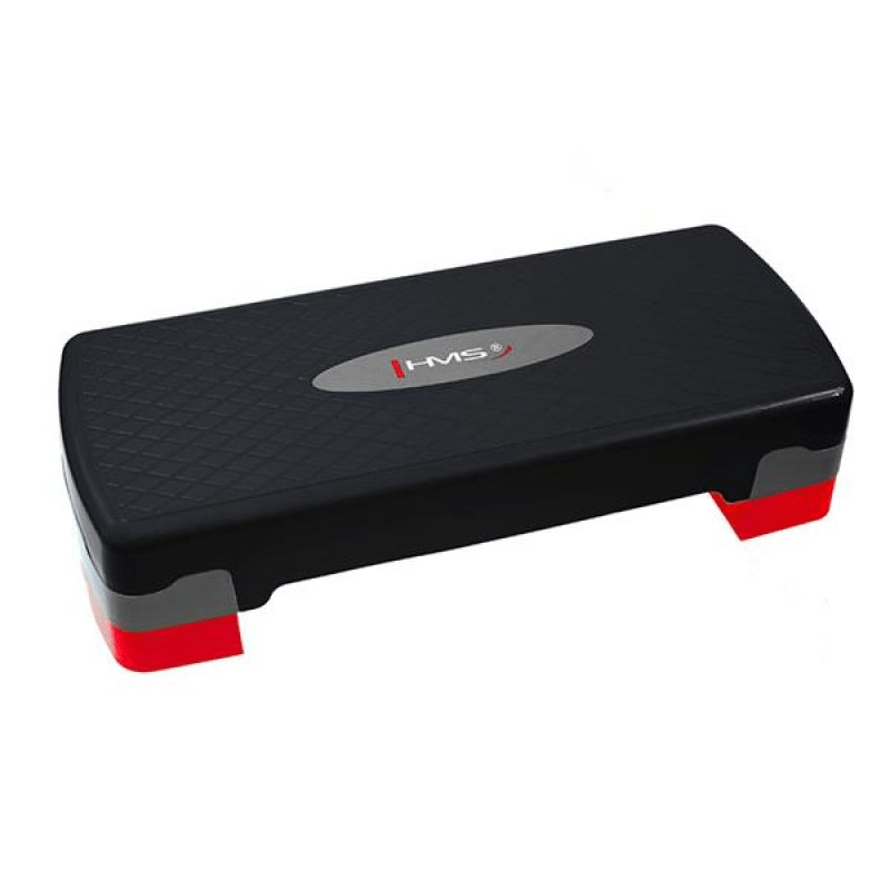 Adjustable HMS AS003 Aerobic Step: Durable, Lightweight Black/Gray/Red - Fitness Max