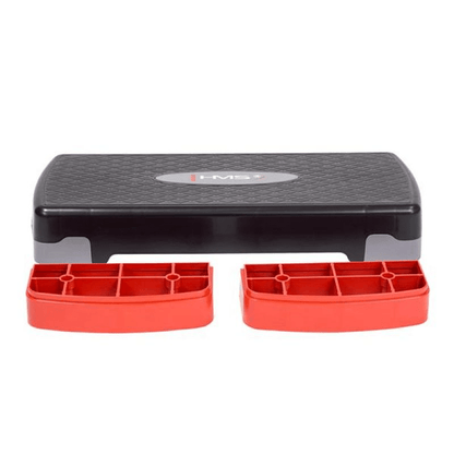 Adjustable HMS AS003 Aerobic Step: Durable, Lightweight Black/Gray/Red - Fitness Max