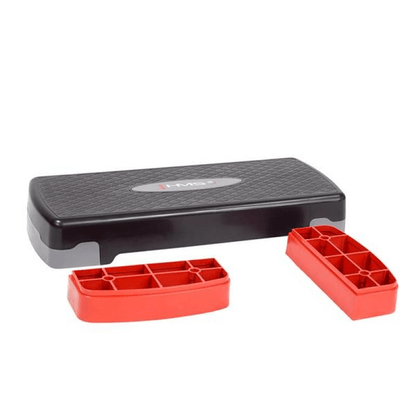 Adjustable HMS AS003 Aerobic Step: Durable, Lightweight Black/Gray/Red - Fitness Max