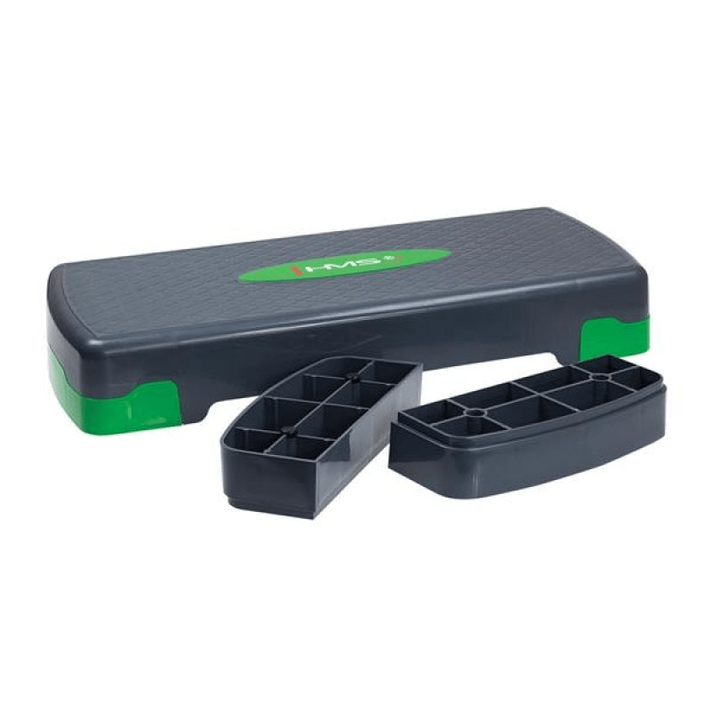HMS AS003 Adjustable Aerobic Stepper in Green/Gray for Fitness & Cardio. - Fitness Max
