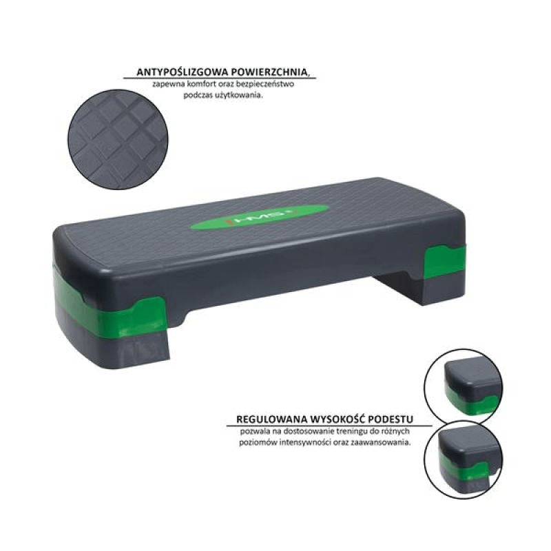 HMS AS003 Adjustable Aerobic Stepper in Green/Gray for Fitness & Cardio. - Fitness Max