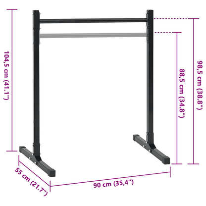 Dip station vidaXL 2 Adjustable Dip Stations, Height 88.5-98.5 cm, Durable Steel,