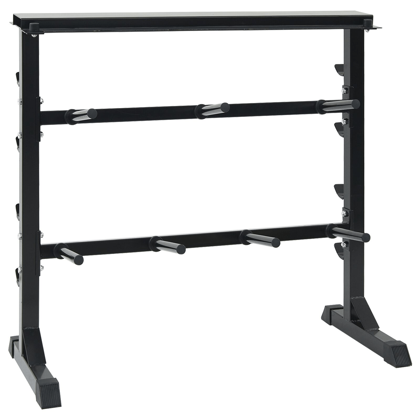 vidaXL Dumbbell Rack with 7 Holders & 8 Hooks, 300 kg Capacity, Matte Black - Fitness Max