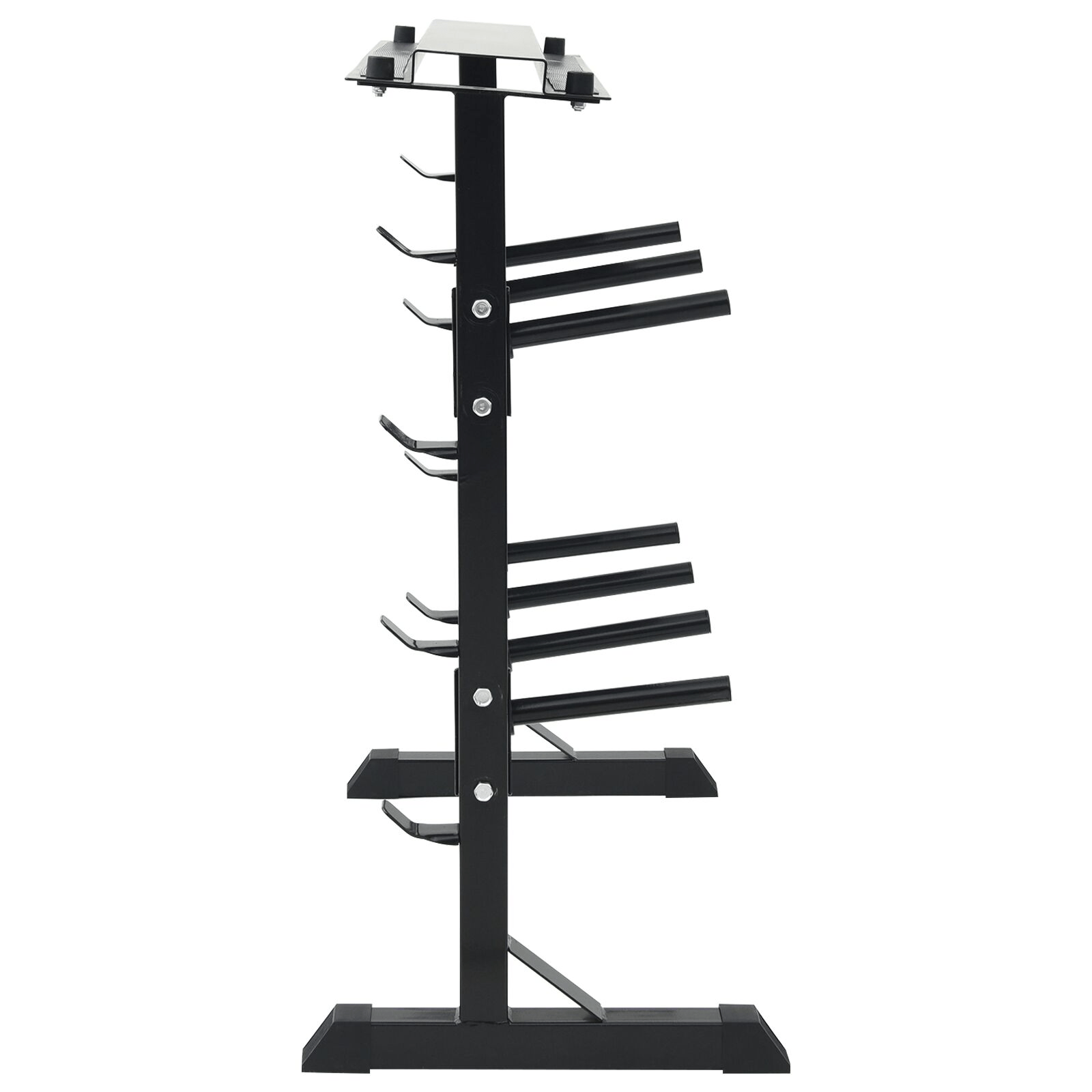 vidaXL Dumbbell Rack with 7 Holders & 8 Hooks, 300 kg Capacity, Matte Black - Fitness Max