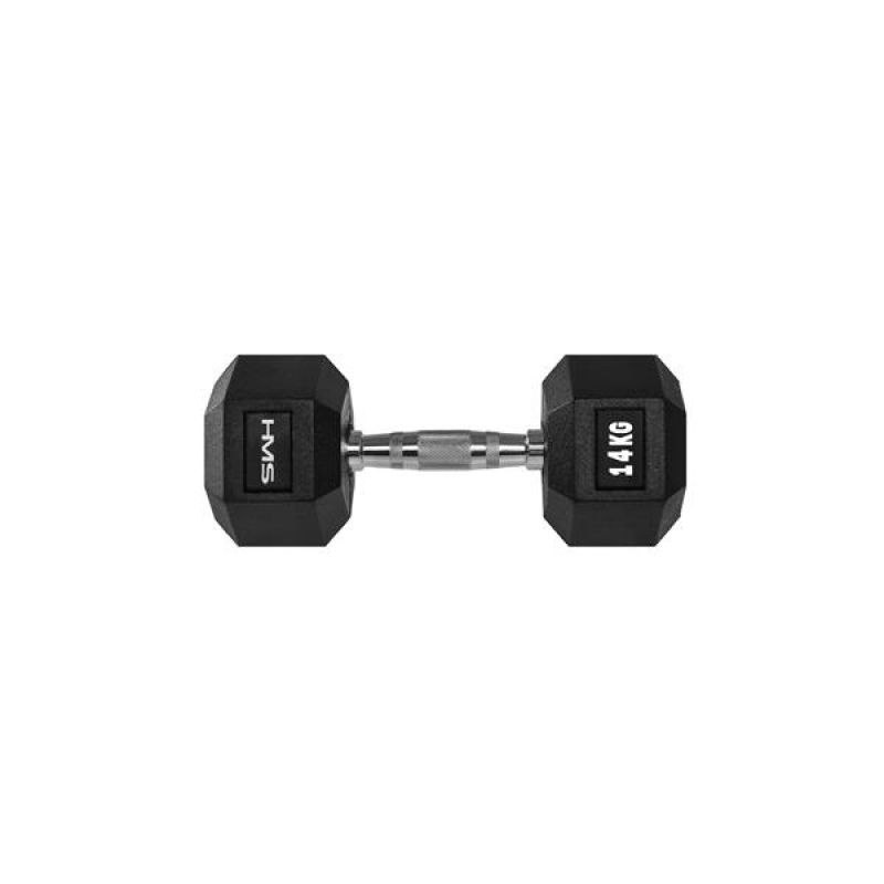HMS HEX PRO 14 kg Dumbbell: Premium Rubber Coated Steel Weight - Fitness Max