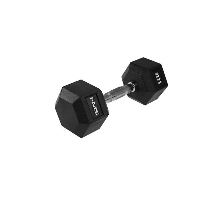 HMS HEX PRO 14 kg Dumbbell: Premium Rubber Coated Steel Weight - Fitness Max