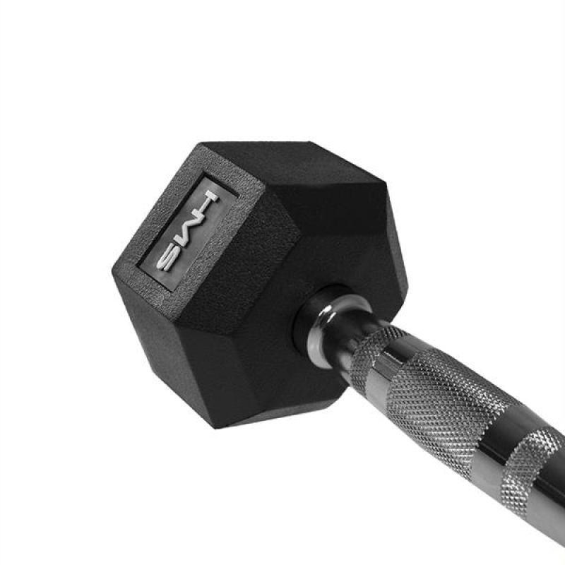 HMS HEX PRO 22.5 kg Dumbbell: Premium Rubber Coated, Ergonomic Design - Fitness Max