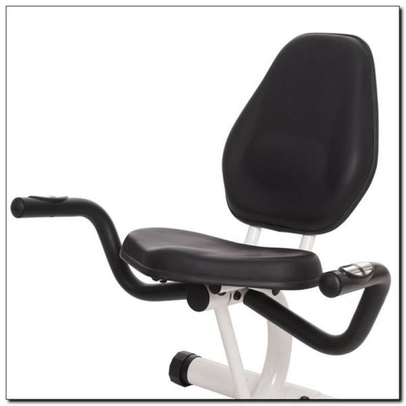 Horizontal Magnetic Recumbent Bike HMS R9259 in White and Green for Quiet Cardio. - Fitness Max
