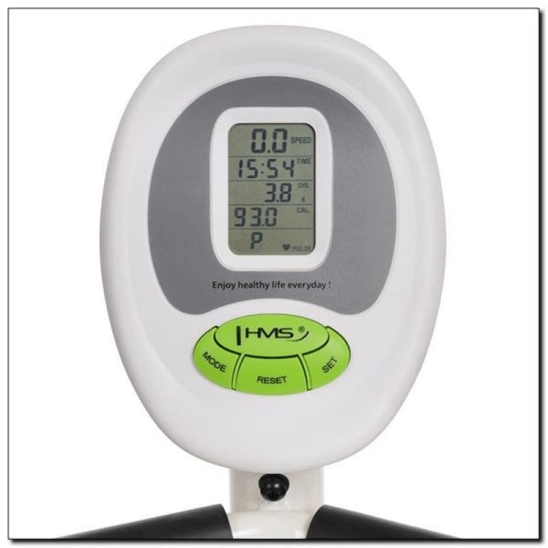 Horizontal Magnetic Recumbent Bike HMS R9259 in White and Green for Quiet Cardio. - Fitness Max