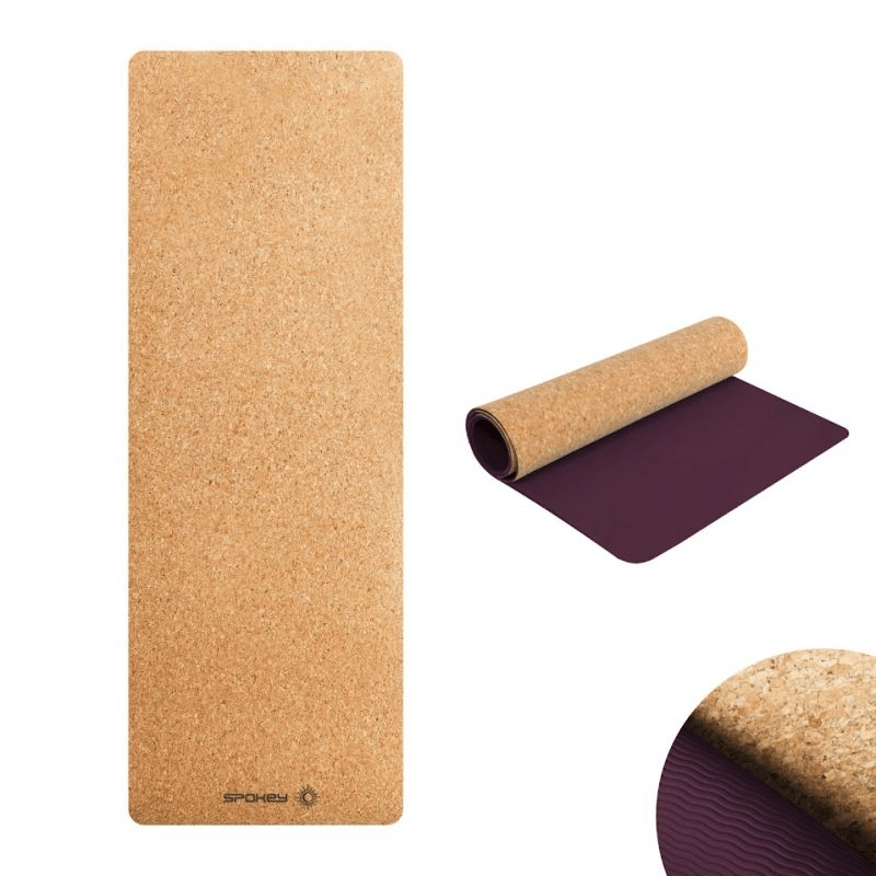 Spokey Savasana Cork Yoga Mat: Natural, Eco-Friendly, Anti-Slip, Easy Clean (183 x 61 x 0.4 cm) - Fitness Max