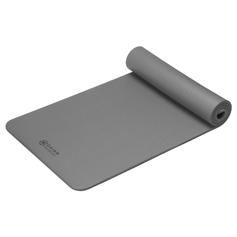 10 mm Gaiam Fitness Mat with Carrying Strap, Non-Slip, Durable & Thick - Fitness Max