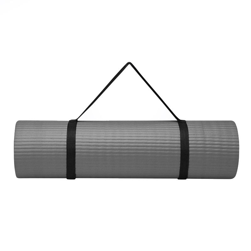 10 mm Gaiam Fitness Mat with Carrying Strap, Non-Slip, Durable & Thick - Fitness Max