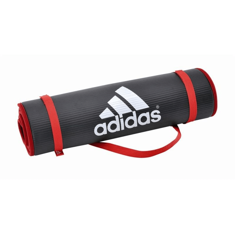 Adidas ADMT-12235 Training Mat: Premium Non-Slip NBR Foam, Black/Red - Fitness Max